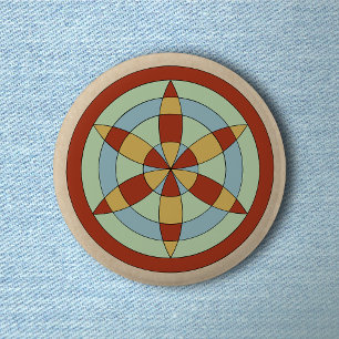Suffolk Hexafoil (Daisy Wheel) Witch Mark 2 Inch Round Button