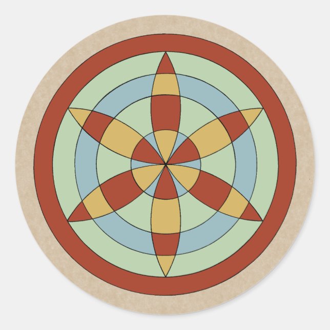 Suffolk Hexafoil (Daisy Wheel) Witch Mark Classic Round Sticker (Front)