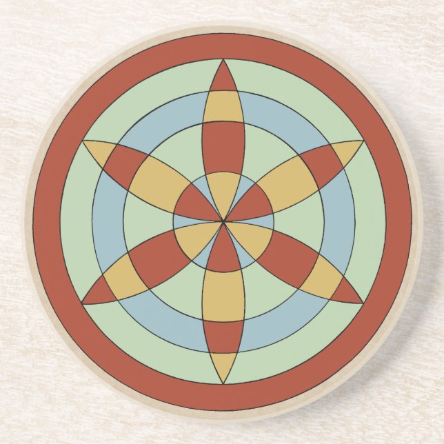 Suffolk Hexafoil (Daisy Wheel) Witch Mark Coaster (Front)