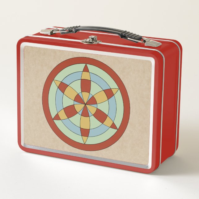 Suffolk Hexafoil (Daisy Wheel) Witch Mark Metal Lunch Box (Front)