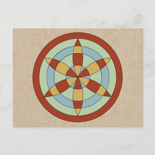 Suffolk Hexafoil (Daisy Wheel) Witch Mark Postcard (Front)