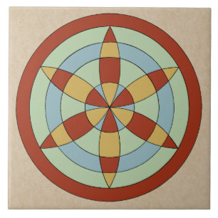 Suffolk Hexafoil (Daisy Wheel) Witch Mark Tile