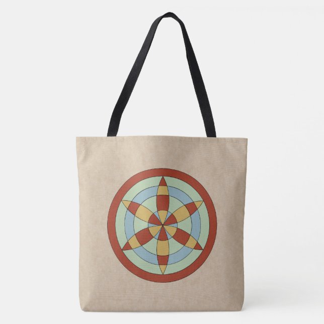 Suffolk Hexafoil (Daisy Wheel) Witch Mark Tote Bag (Front)