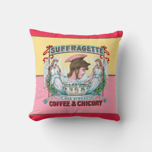Suffragette Coffee & Chicory Throw Pillow