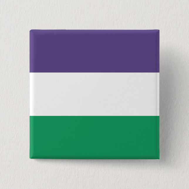 Suffragette Flag 2 Inch Square Button (Front)