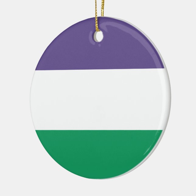 Suffragette Flag Ceramic Ornament (Left)