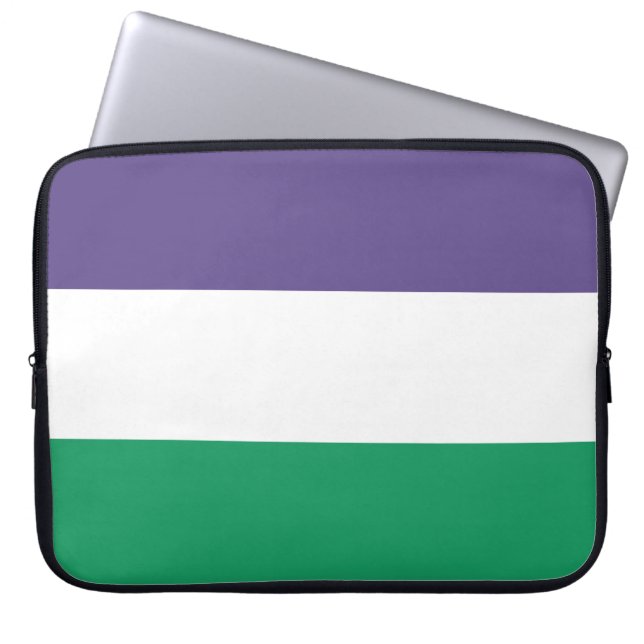 Suffragette Flag Laptop Sleeve (Front)