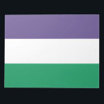 Suffragette Flag Notepad<br><div class="desc">This design features the flag of the suffragette movement, which in the 20th century fought for the right to vote in public elections, known as women's suffrage. The term "suffragette" was first coined to belittle the movement, but the women involved soon accepted and embraced the new name as a sign...</div>