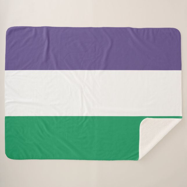 Suffragette Flag Sherpa Blanket (Front (Horizontal))