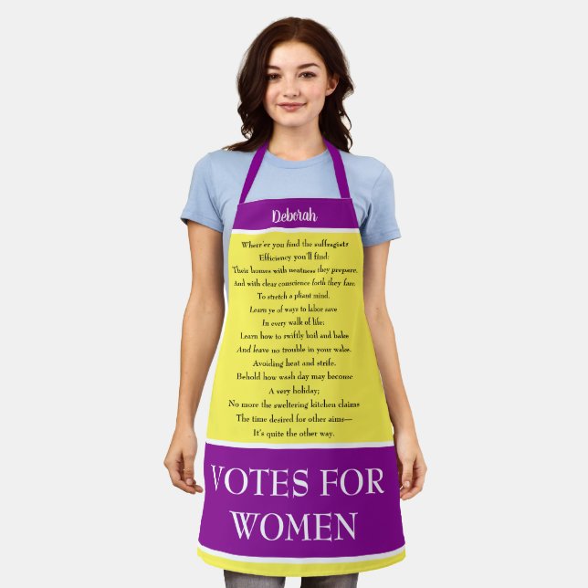Suffragette Votes for Women Cookbook Poem Apron (Worn)