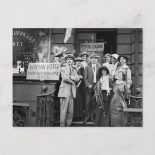 Suffragettes and Their Men, 1913 Postcard