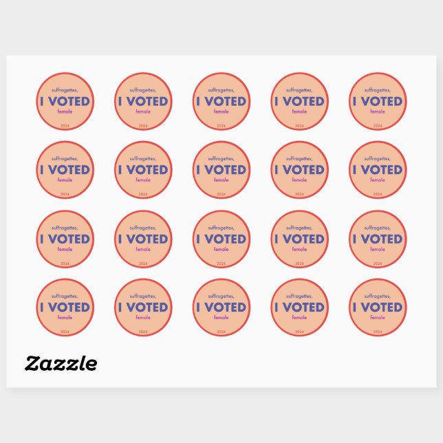 Suffragettes J'Ai Voté Sticker Sheet (Feuille)
