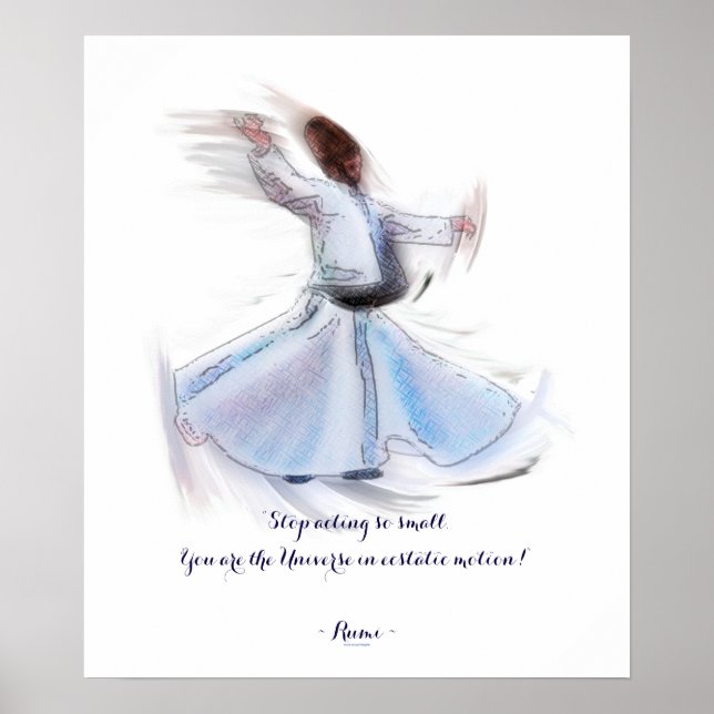 Sufi Wisdom by Rumi & Whirling Dervish Poster (Front)