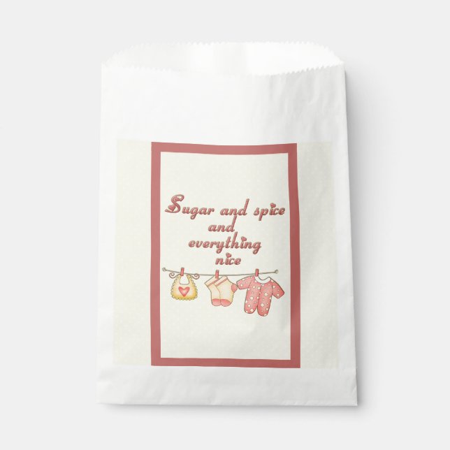 Sugar and Spice and Everything Nice Baby Shower Favour Bag (Front)