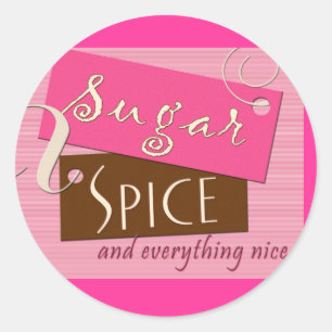 Sugar and spice and everything nice classic round sticker