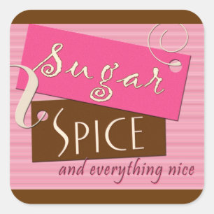 Sugar and spice and everything nice square sticker