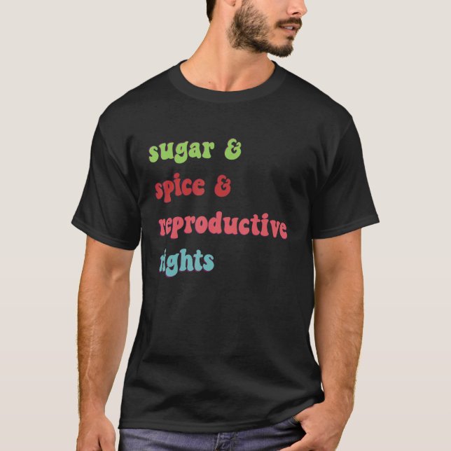 Sugar And Spice And Reproductive Rights Pro Choice T-Shirt (Front)