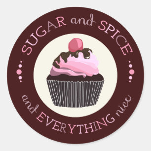 Sugar and Spice Baby Shower Favour Sticker