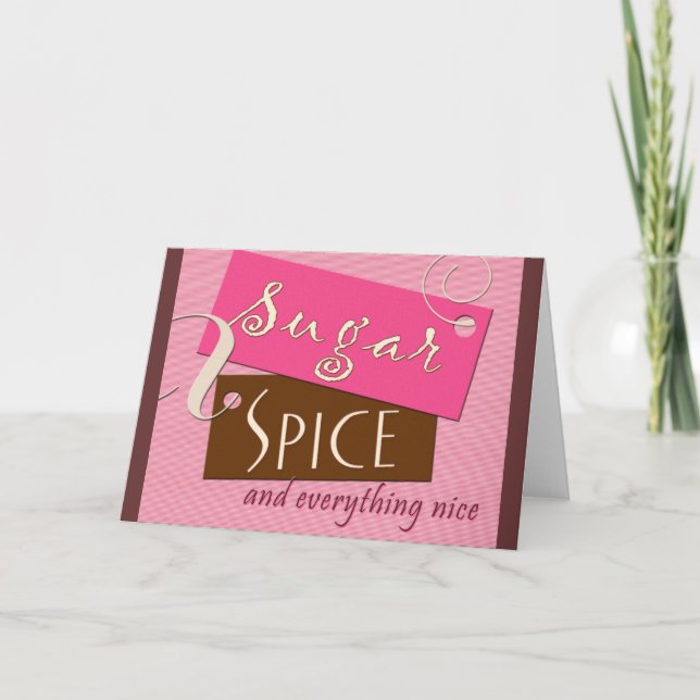 Sugar and spice baby shower invitation card (Front)