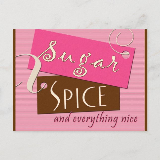 Sugar and spice baby shower postcard invites (Front)
