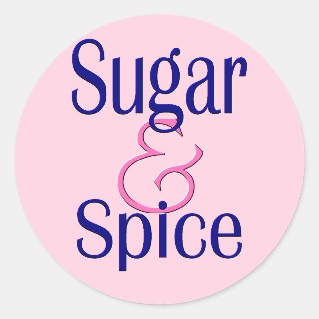 Sugar and Spice Classic Round Sticker (Front)