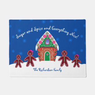 Sugar and Spice Gingerbread Personalized Christmas Doormat