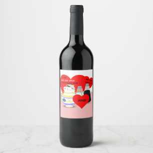 Sugar and Spice - Old Fashioned Valentine Card Art Wine Label