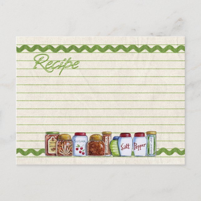 Sugar and spice recipe card postcard (Front)