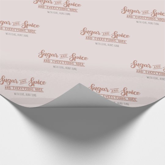 Sugar and Spice Rose Gold Calligraphy Gift Wrap