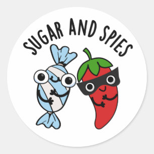 Sugar And Spies Funny Food Pun  Classic Round Sticker