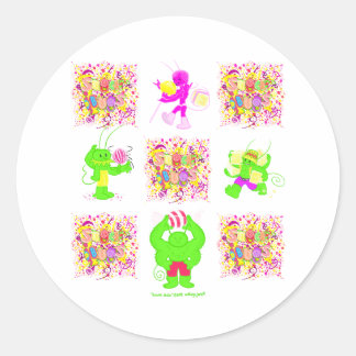 Sugar Bugs tous les 4 logo autocollants