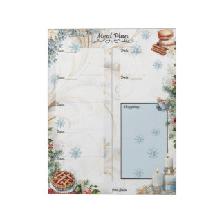 Sugar Coat It 7 Day Blank Meal Planner Notepad