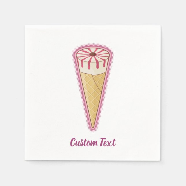 Sugar Cone Ice Cream Napkin (Front)