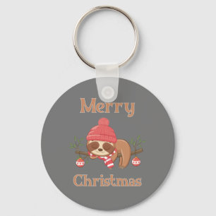 Sugar Cute Sloth Christmas Keychain