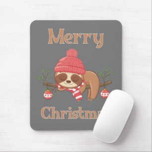 Sugar Cute Sloth Christmas Mouse Pad
