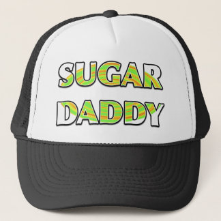 "SUGAR DADDY" with Green Candy Whirl Design Trucker Hat