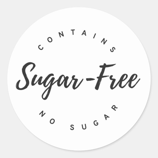 Sugar free classic round sticker (Front)