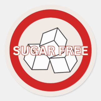 Sugar Free Food Allergy Alert Classic  Round Sticker