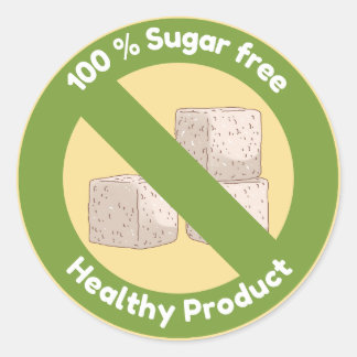 Sugar free, healthy product classic round sticker