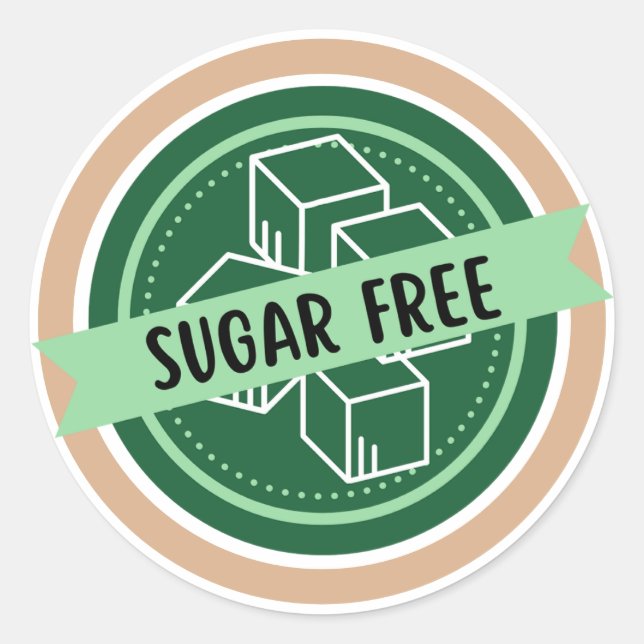 Sugar Free Product, No Sugar Ingredients  Classic Round Sticker (Front)