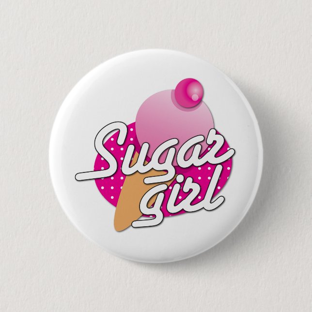 Sugar Girl rockabilly icecream 2 Inch Round Button (Front)