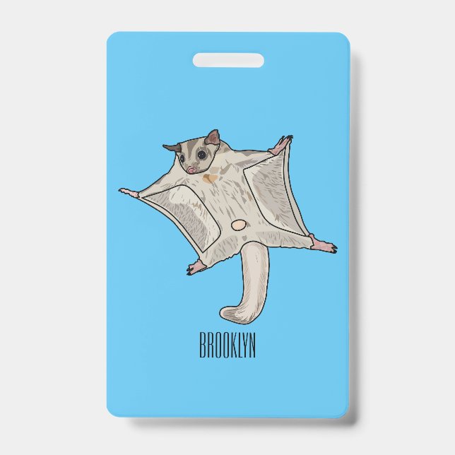 Sugar glider cartoon illustration badge (Front)