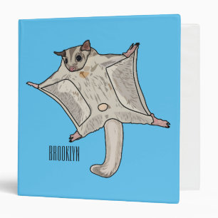 Sugar glider cartoon illustration binder
