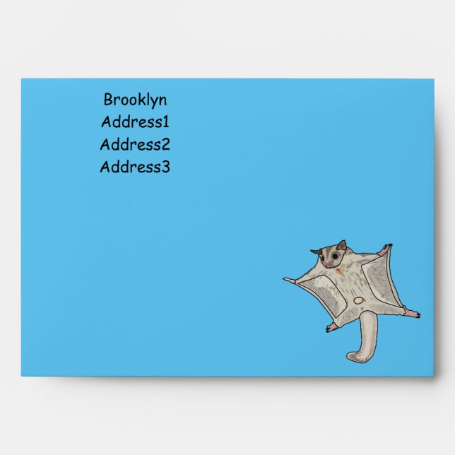 Sugar glider cartoon illustration envelope (Front)