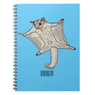 Sugar glider cartoon illustration notebook