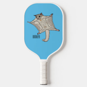 Sugar glider cartoon illustration pickleball paddle