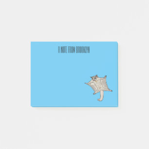 Sugar glider cartoon illustration post-it notes