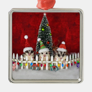 Sugar Glider Christmas Metal Ornament