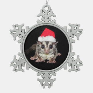 Sugar Glider Christmas Snowflake Pewter Christmas Ornament
