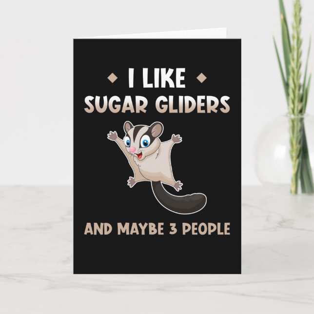 Sugar Glider Cute Animals Card (Front)